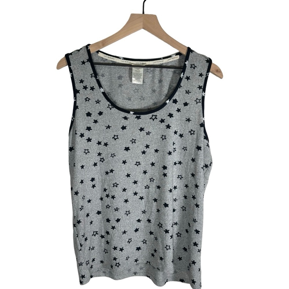 Lucky Brand Stars Soft Knit Tank Sleeveless Casual Nautical Women’s Size XL